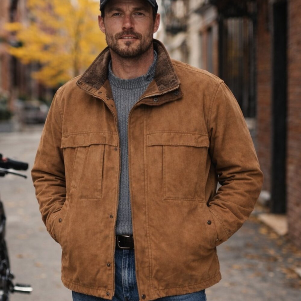 Vintage Wilson's Leather Adventure Bound Flannel Lined Bomber Jacket